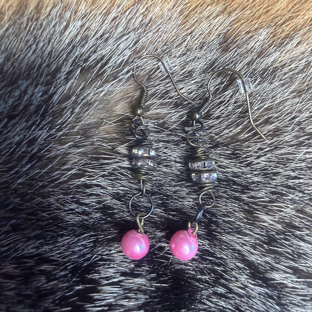 Elegant Pink Beaded Earrings